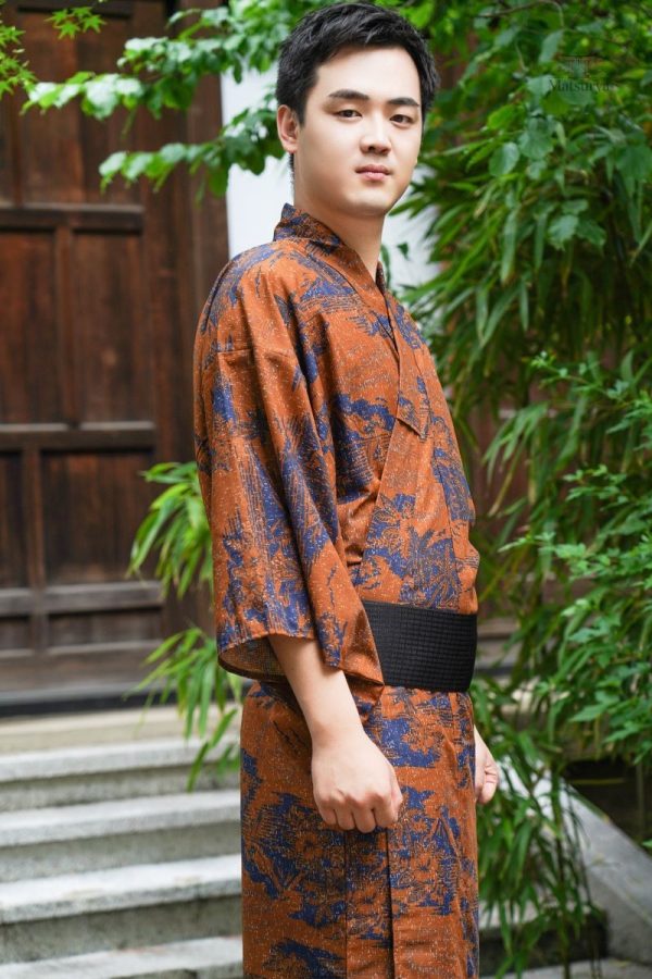 Kimono masculin inspiré de la mode japonaise vintage