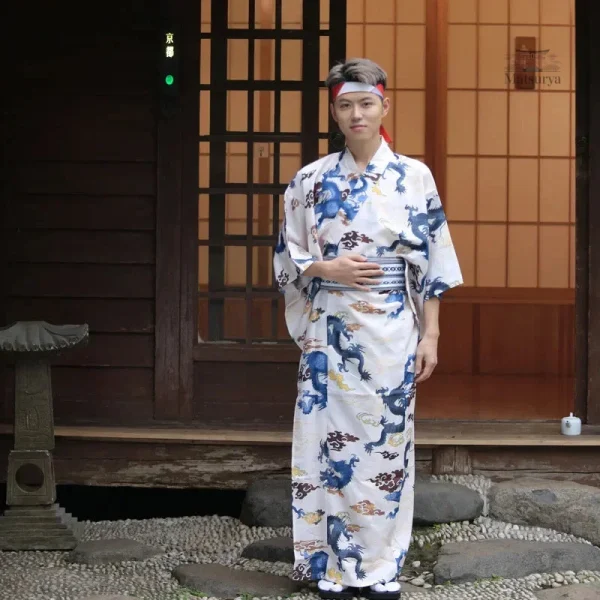 Kimono homme soyeux traditionnel