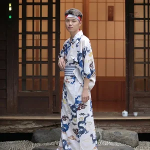 Kimono homme élégant en soie