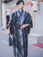 Kimono homme stylé traditionnel en tissu léger