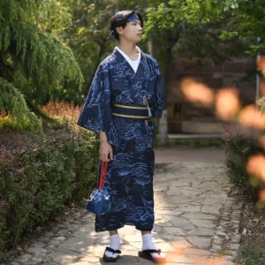 Kimono Homme Traditionnel Moderne en tissu léger