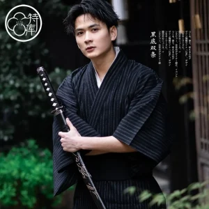 Kimono Rayé pour Homme, style traditionnel