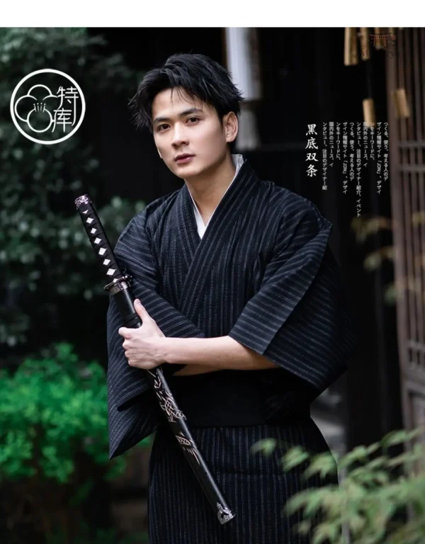 Kimono Rayé pour Homme, style traditionnel