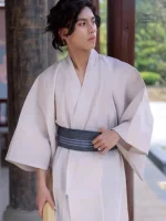 Vêtement traditionnel : Kimono uni pour hommes tous âges