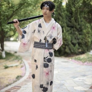 Kimono homme vintage traditionnel en tissu léger