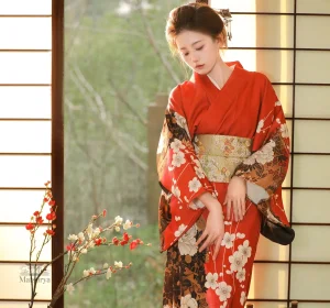 Kimono Rouge Femme pour un style japonais élégant