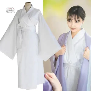 Kimono Blanc Femme style japonais traditionnel