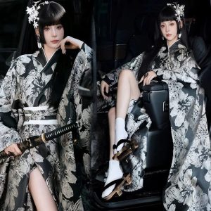 Kimono Japonais Élégant Femme