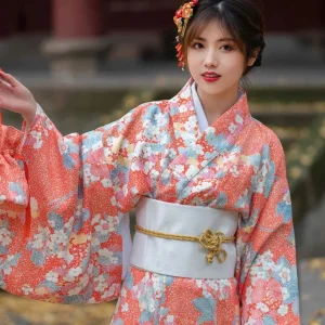 Kimono Fleuri Japonais Femme