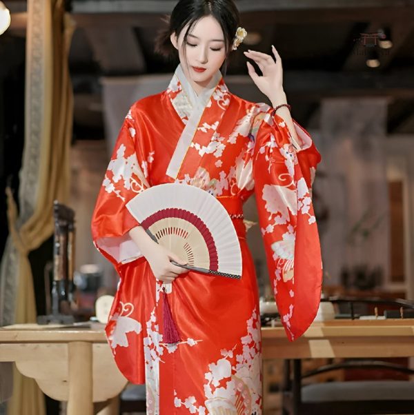 Kimono Japonais Femme Soie Rayée
