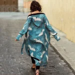 Kimono léger femme avec motifs de grues