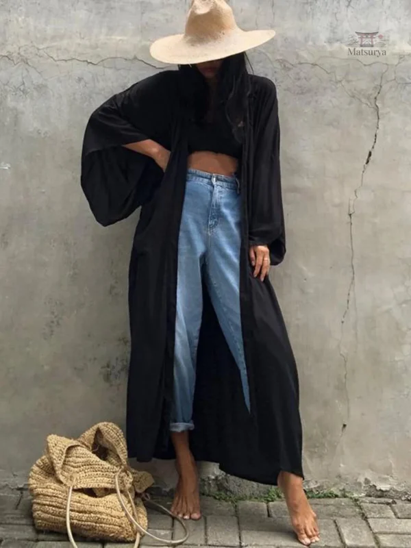 kimono-long-1 Kimono long pour la plage