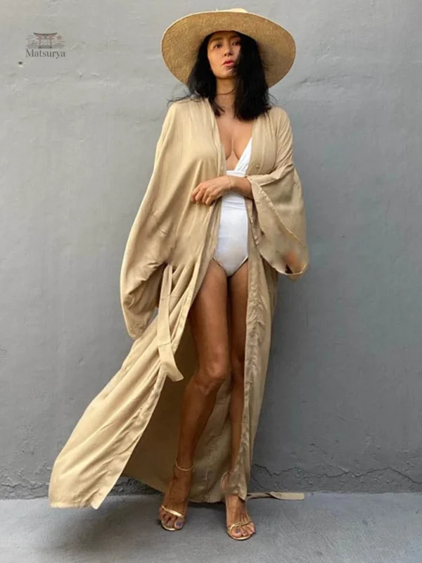 Kimono long en tissu respirant