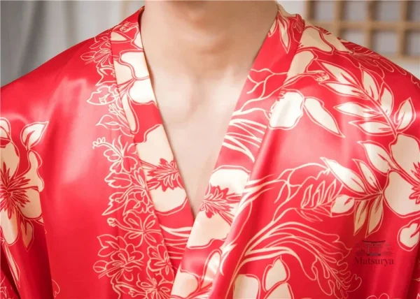 Kimono satiné pour homme, style classique