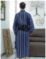 Vêtement traditionnel masculin léger en bleu rayé