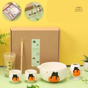 Kit Matcha Japonais avec motif de chat