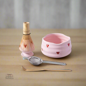 Kit Matcha Rose Coeur - Ensemble de préparation matcha