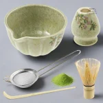 Kit Matcha Vintage Fleuri avec motifs floraux élégants