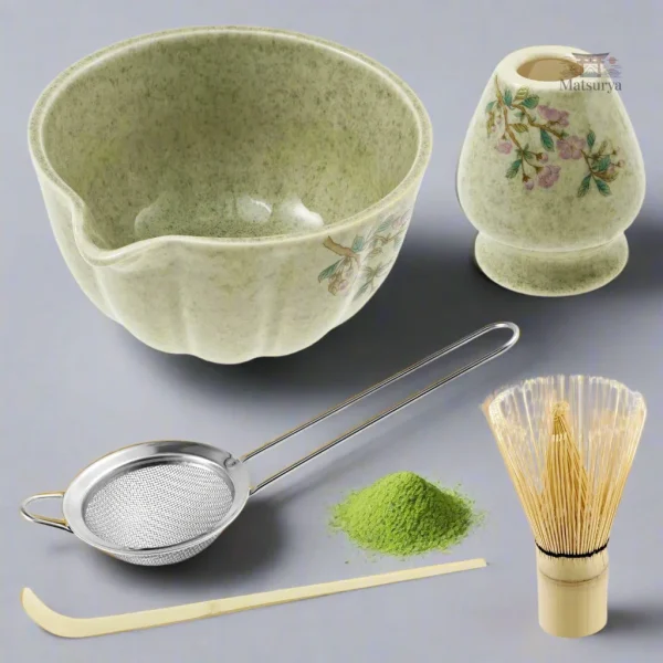kit-matcha-vintage-fleuri-1 Kit Matcha Vintage Fleuri avec motifs floraux élégants