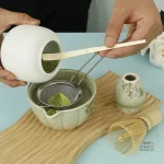 Accessoires pour préparation de Matcha avec design vintage