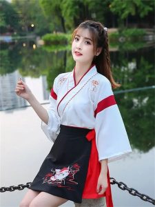 Robe inspirée du Japon, design Kitsune pour femme