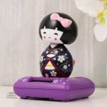 Figurine Kokeshi à énergie solaire, accessoire japonais décoratif