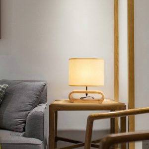 Lampe à poser japonaise élégante en bois et papier