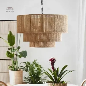 Lampe japonaise en corde, ambiance zen et apaisante