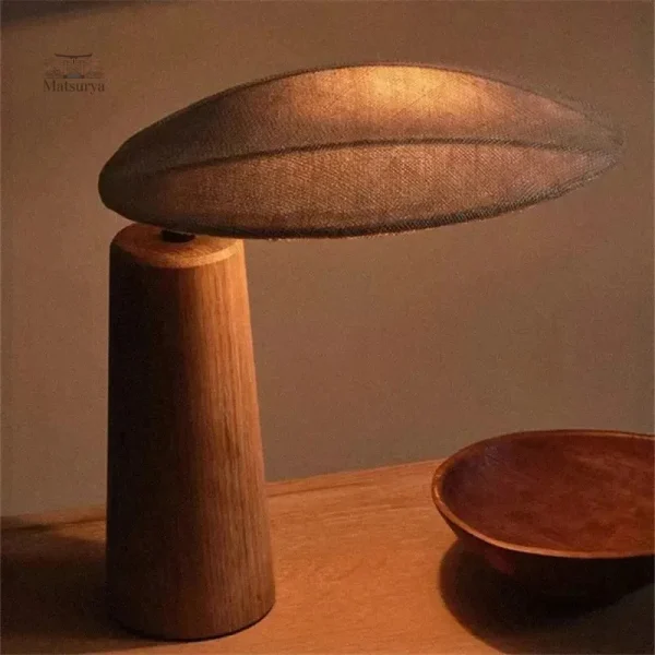 Lampe de bureau en bois, esthétique japonaise élégante