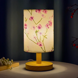 Lampe de Chevet Japonaise Fleurs Roses