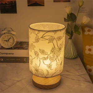 Lampe de chevet épurée fleuri design japonais