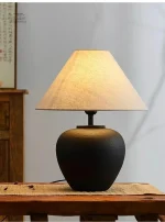 Lampe de chevet japonaise minimaliste en bois naturel