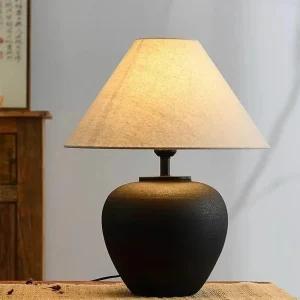 Lampe de chevet japonaise minimaliste en bois naturel
