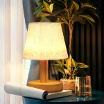 Lampe de Table Japonaise en Tissu
