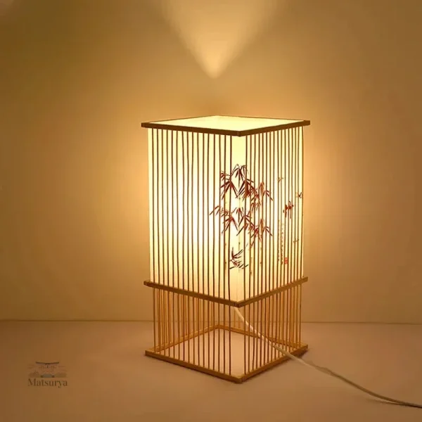 lampe-japonaise-a-poser-bambou-1 Lampe Japonaise en bambou à poser, style élégant et zen
