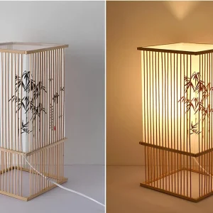 Éclairage japonais en bambou, design apaisant pour intérieur
