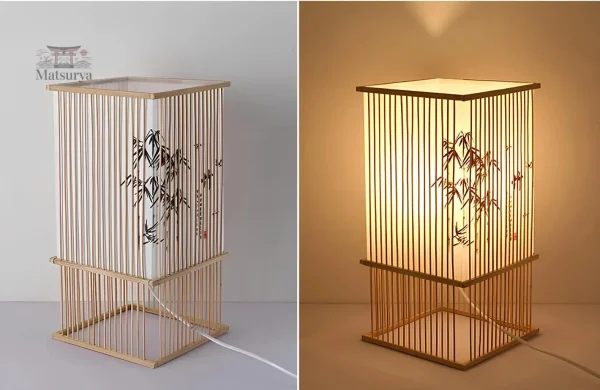 Éclairage japonais en bambou, design apaisant pour intérieur