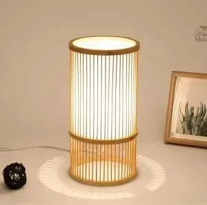Lampe de table japonaise en bambou minimaliste