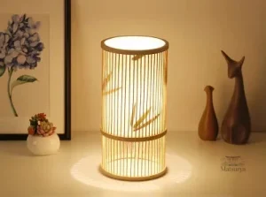 Lampe de table en bambou, design minimaliste japonais
