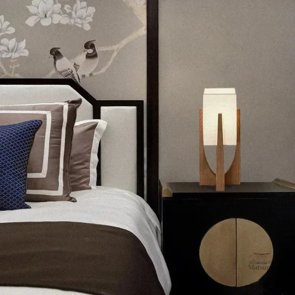 Éclairage japonais en bois pour intérieur apaisant