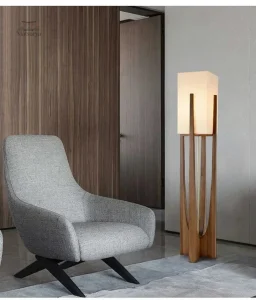 Lampe en bois de style japonais, design traditionnel