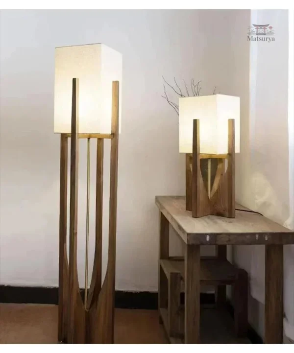 Lampe décorative japonaise en bois, lumière douce