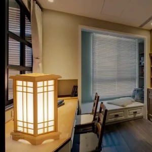 Éclairage Japonais en Bois, design authentique