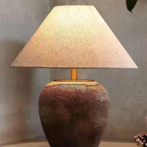 Lampe Japonaise en céramique et tissu décoratif
