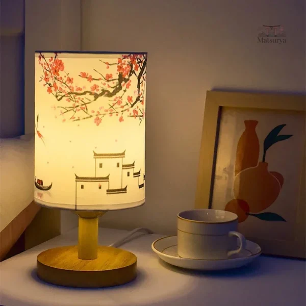 Lampe en tissu au design japonais élégant