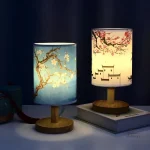 Lampe décorative japonaise en tissu coloré