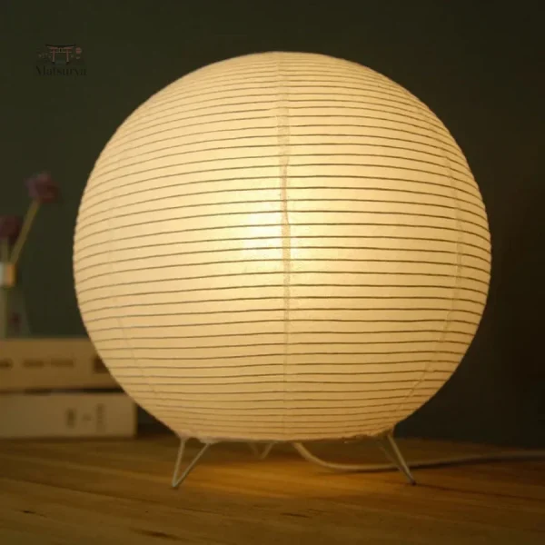 lampe-japonaise-ronde-1 Lampe japonaise ronde en papier traditionnel