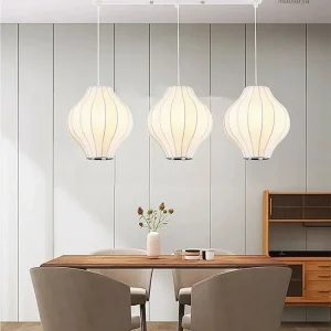 Lampe suspendue en soie japonaise