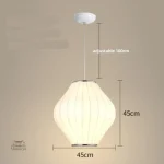 Lampe en soie japonaise, design suspendu