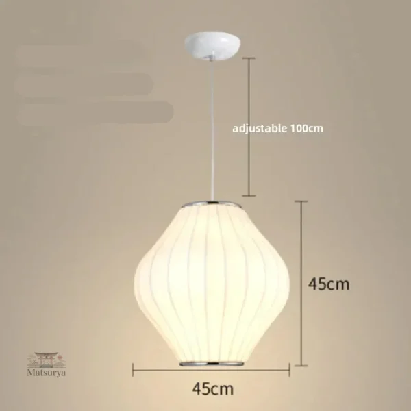 Lampe en soie japonaise, design suspendu